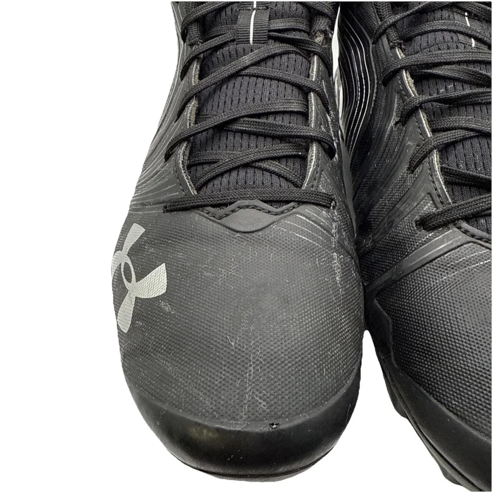 Under Armour Nitro‎ Mid MC 3000181-001 Black Football Cleats Shoes Mens 13